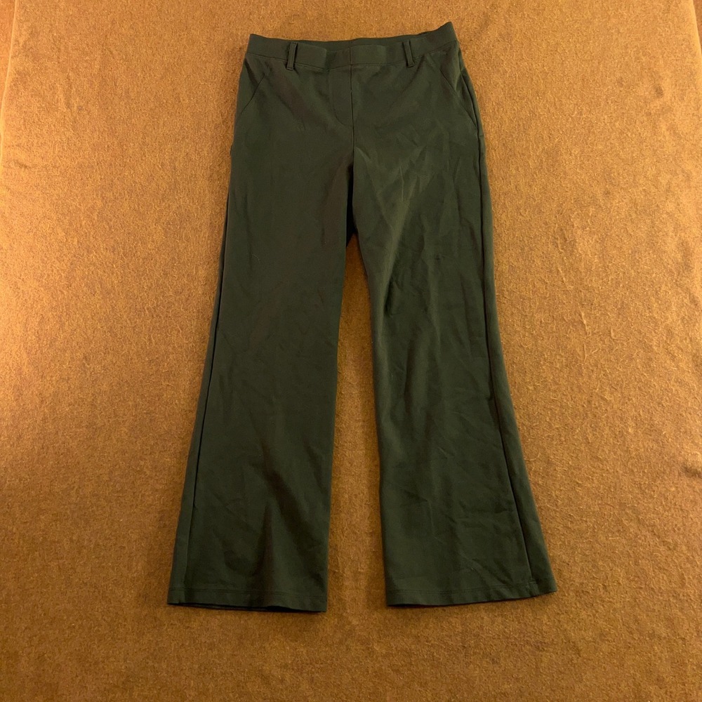 Quince Womens Medium Green Ultra-Stretch Ponte Bootcut Dress Pants New